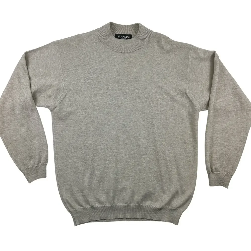 Brandini Sweater Mens Large Tall Woolmark 100% Merino Wool Crewneck Italy